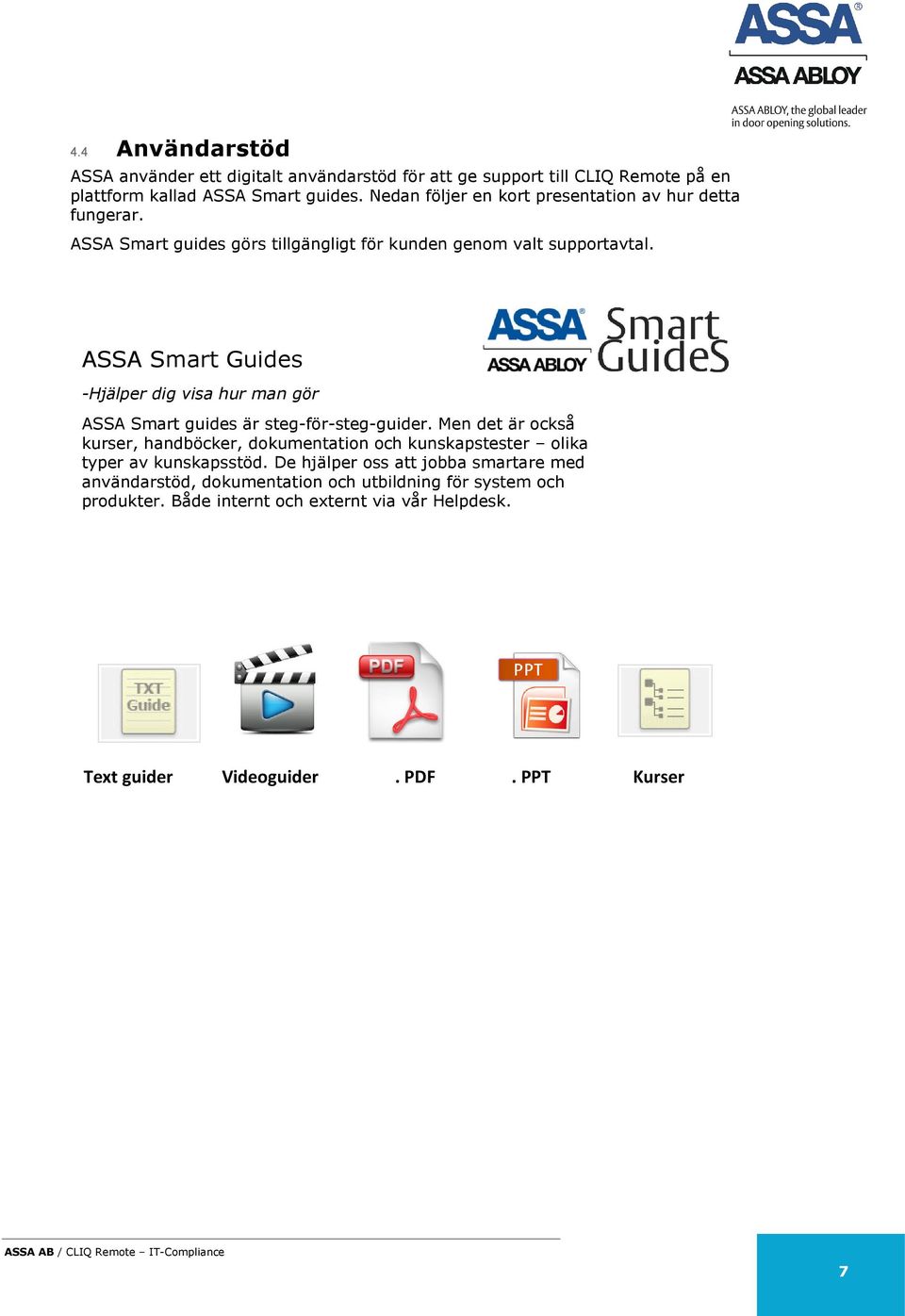 ASSA Smart Guides -Hjälper dig visa hur man gör ASSA Smart guides är steg-för-steg-guider.