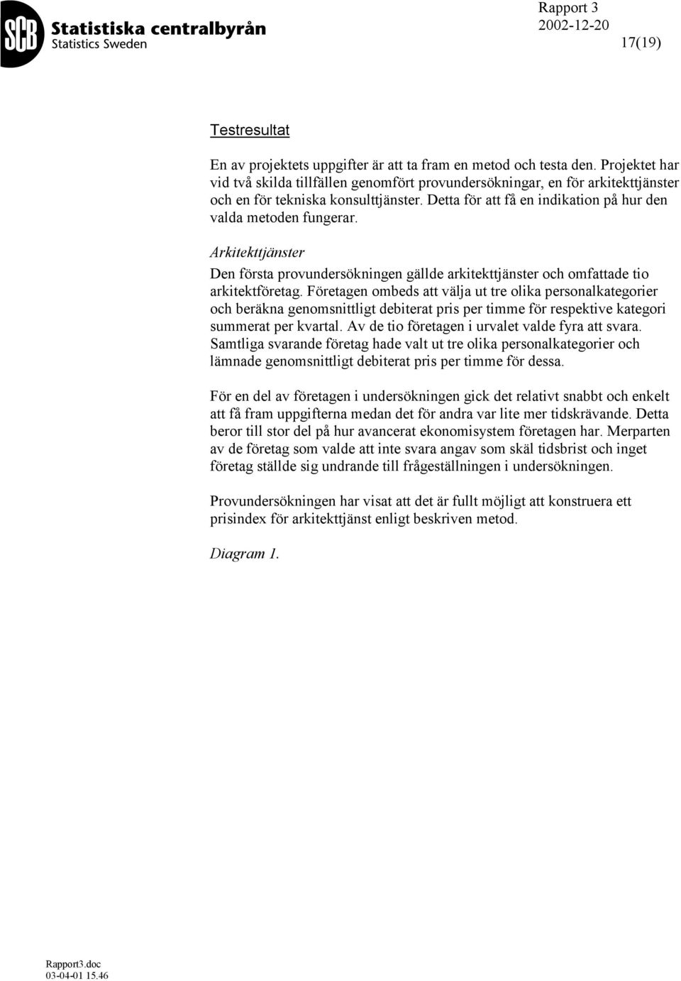 Arkitekttjänster Den första provundersökningen gällde arkitekttjänster och omfattade tio arkitektföretag.