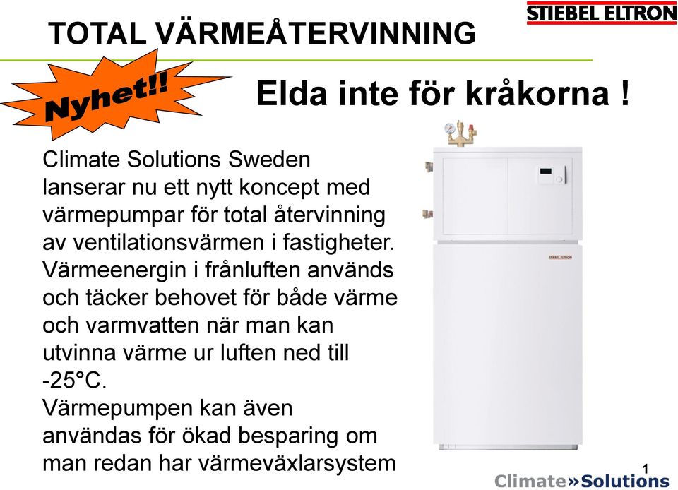 av ventilationsvärmen i fastigheter.