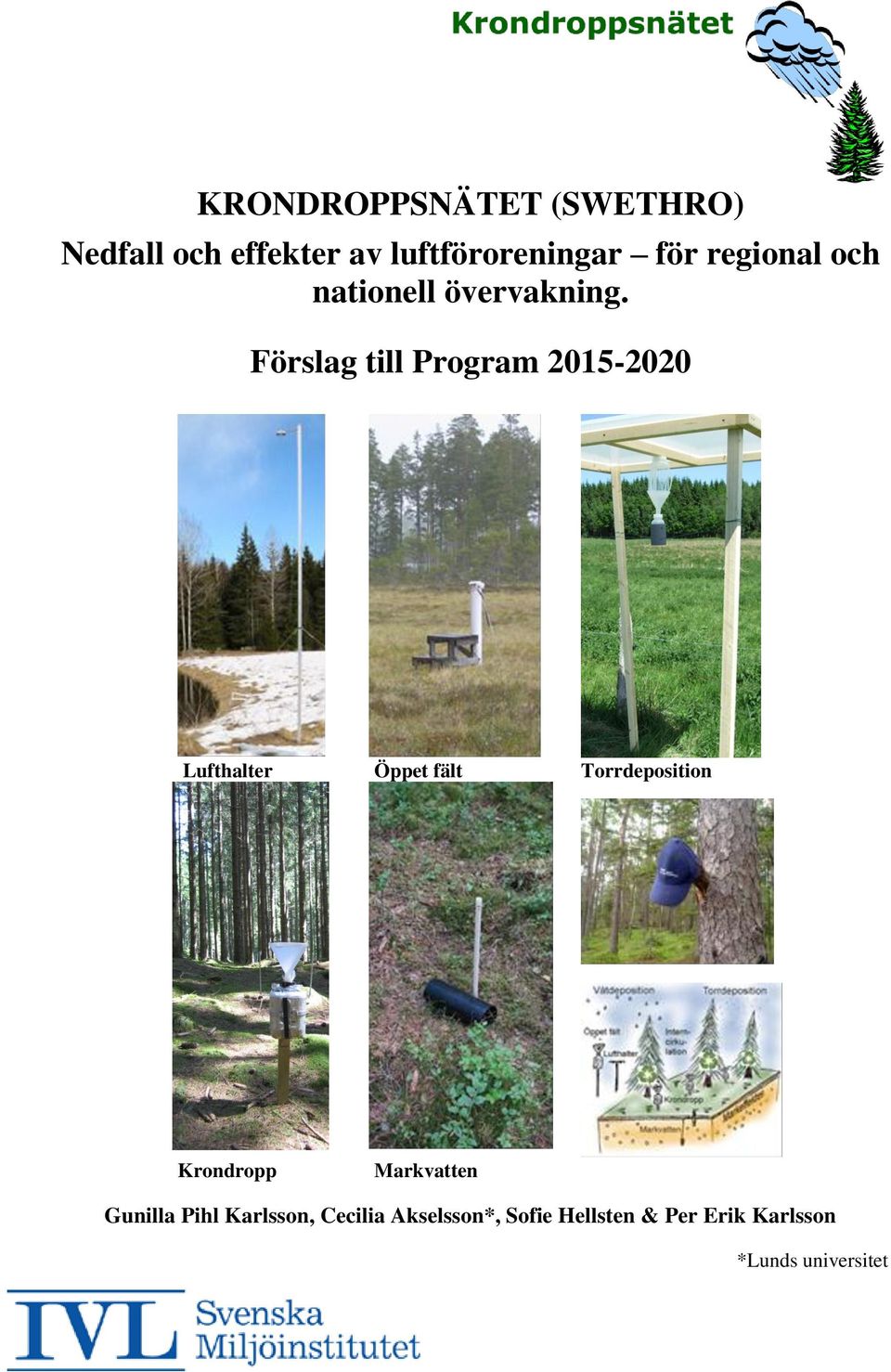 Förslag till Program 2015-2020 Lufthalter Öppet fält Torrdeposition