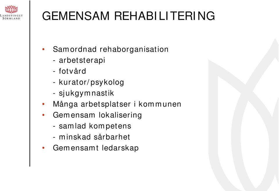 Många arbetsplatser i kommunen Gemensam lokalisering -
