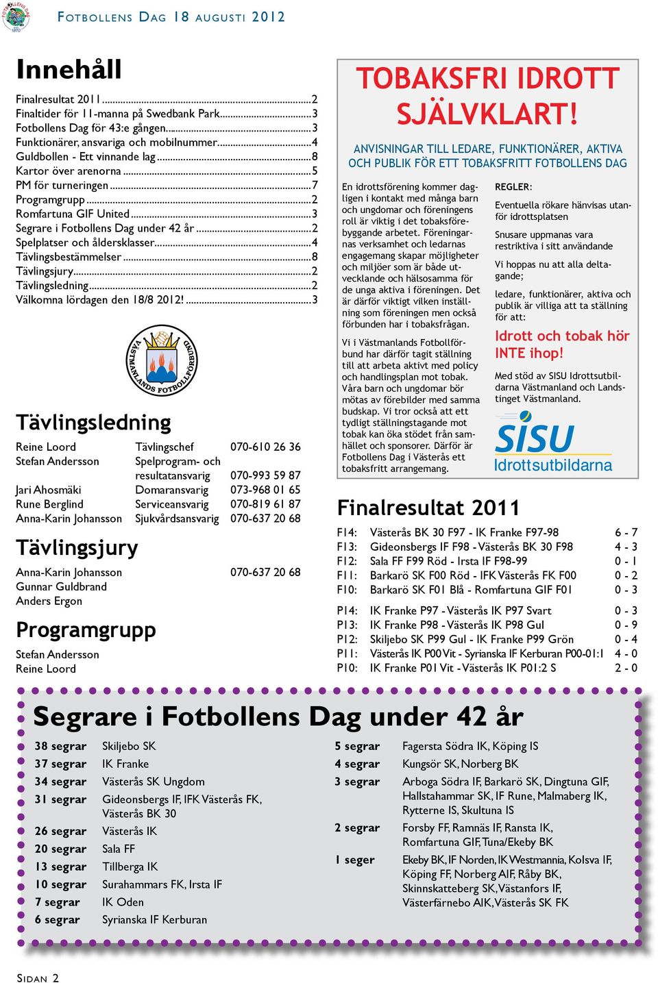 ..8 Tävlingsjury...2 Tävlingsledning...2 Välkomna lördagen den 18/8 2012!