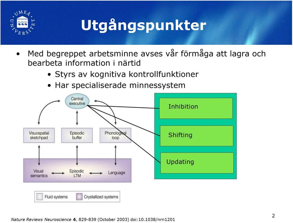 information i närtid Styrs av kognitiva