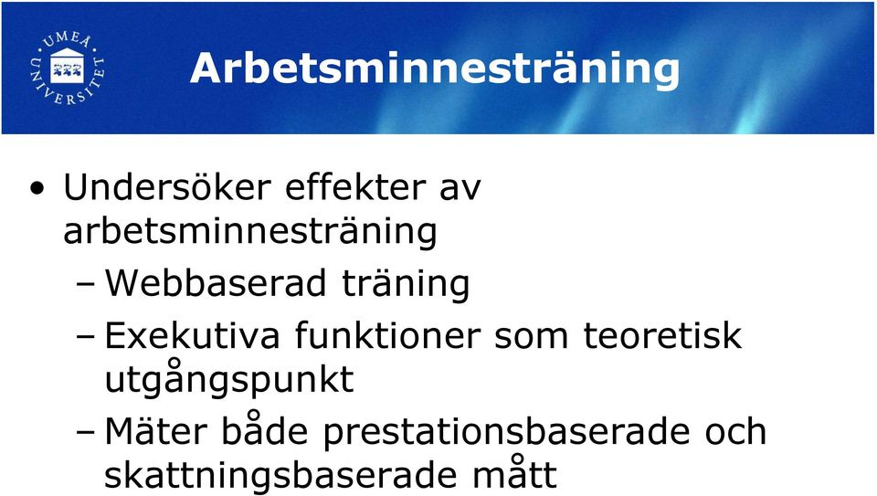 Exekutiva funktioner som teoretisk