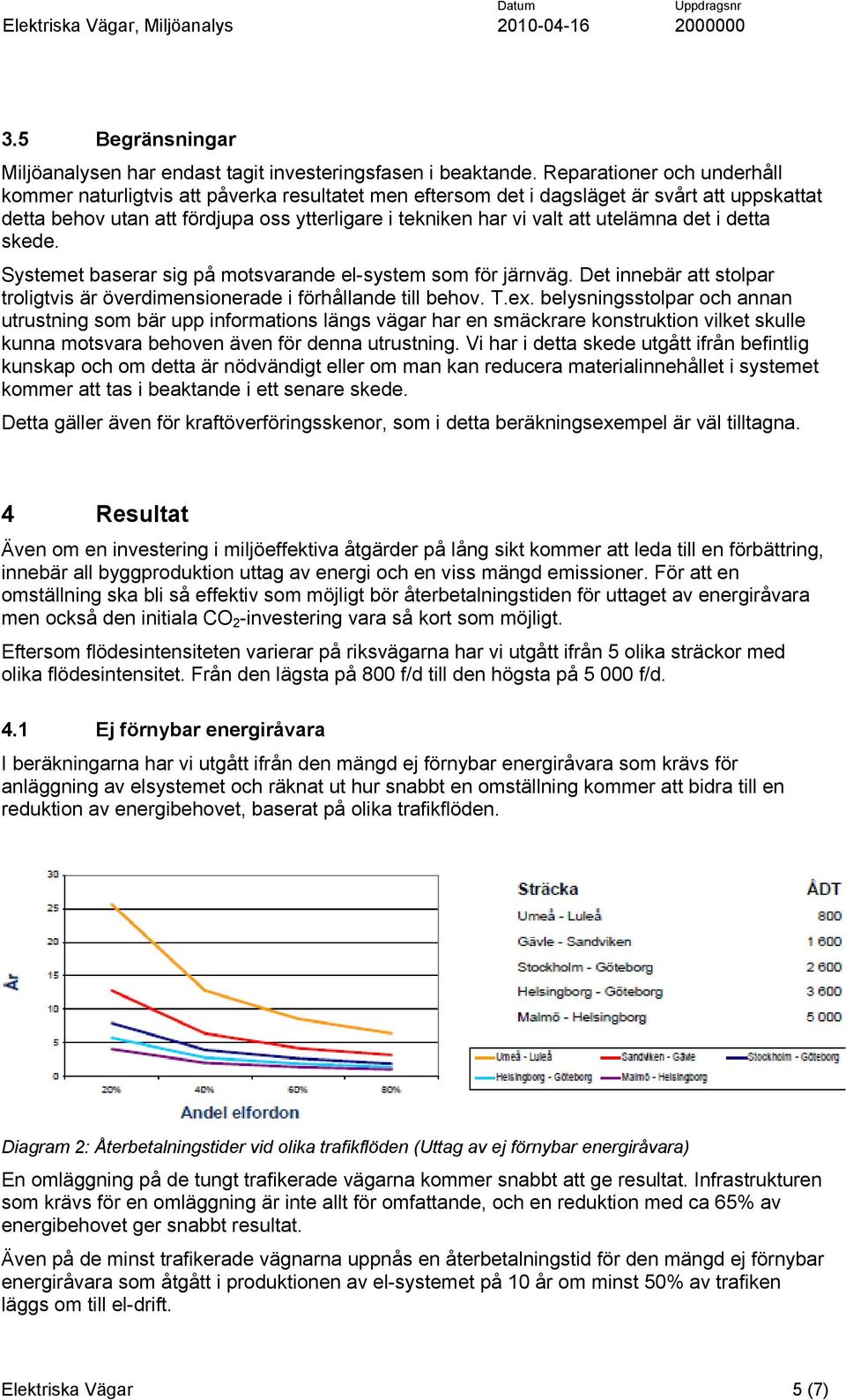 utelämna det i detta skede. Systemet baserar sig på motsvarande el-system som för järnväg. Det innebär att stolpar troligtvis är överdimensionerade i förhållande till behov. T.ex.