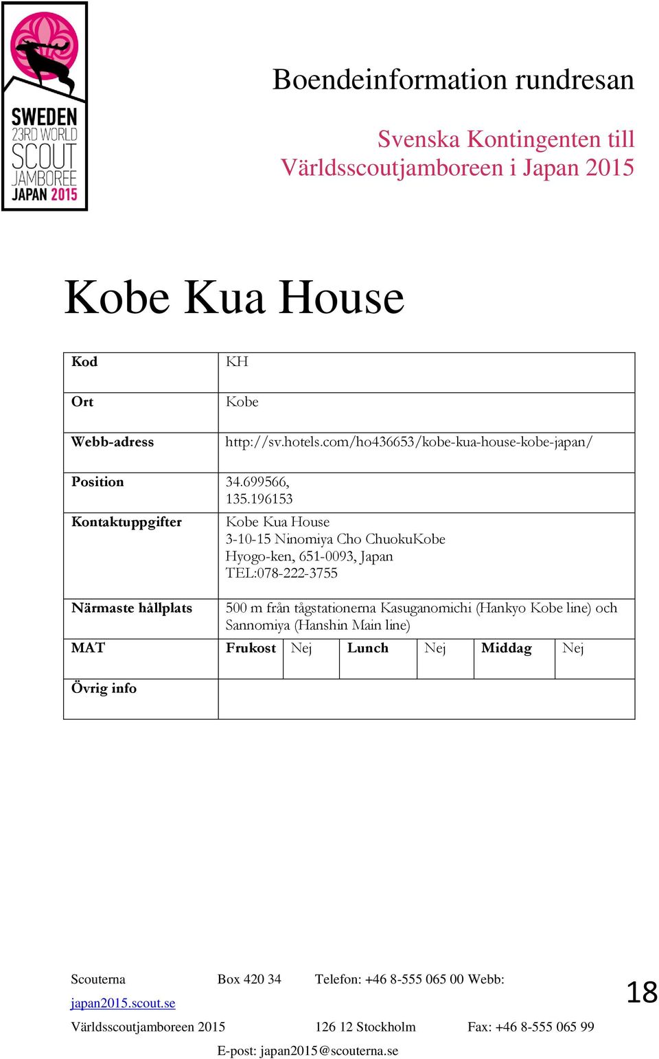 196153 Kobe Kua House 3-10-15 Ninomiya Cho ChuokuKobe Hyogo-ken, 651-0093, Japan