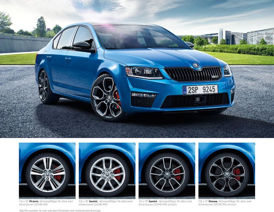 5J x 18" Gemini, lättmetallfälgar för däck med dimensionen 225/40 R18; antracit 7.