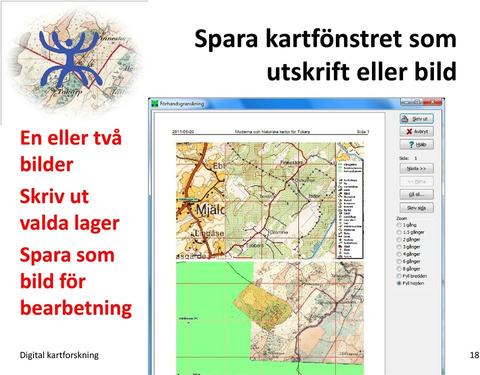 Skriv ut valda lager Spara som