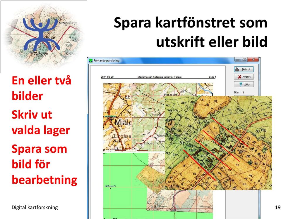 Skriv ut valda lager Spara som