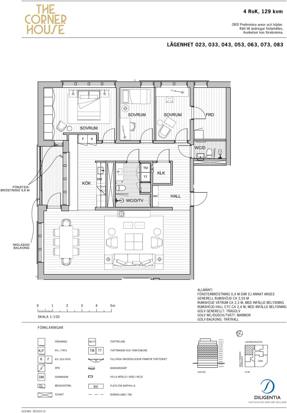 M RUMSHÖJD VÅTRUM CA 2,3 M, MED INFÄLLD BYSNING RUMSHÖJD ETC CA 2,4