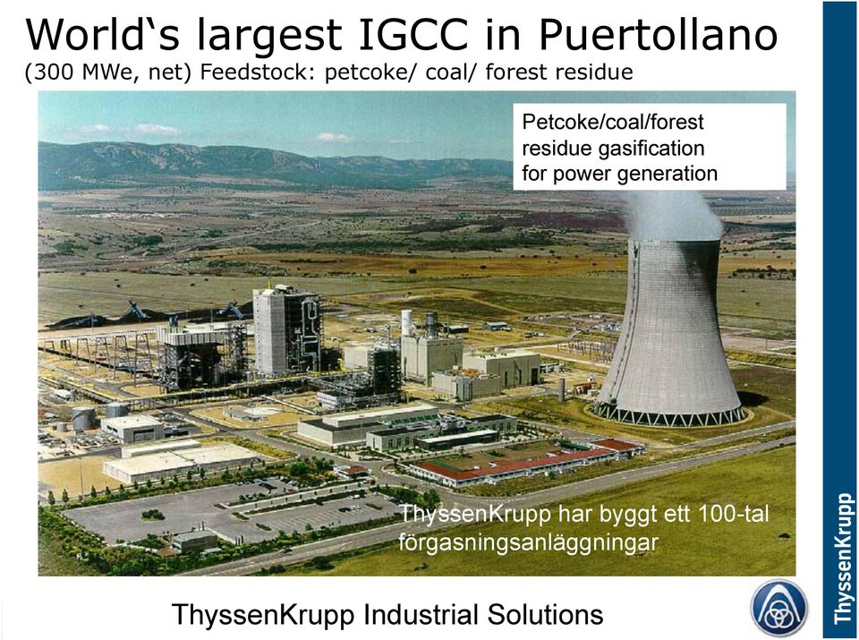 gasification for power generation ThyssenKrupp har byggt ett