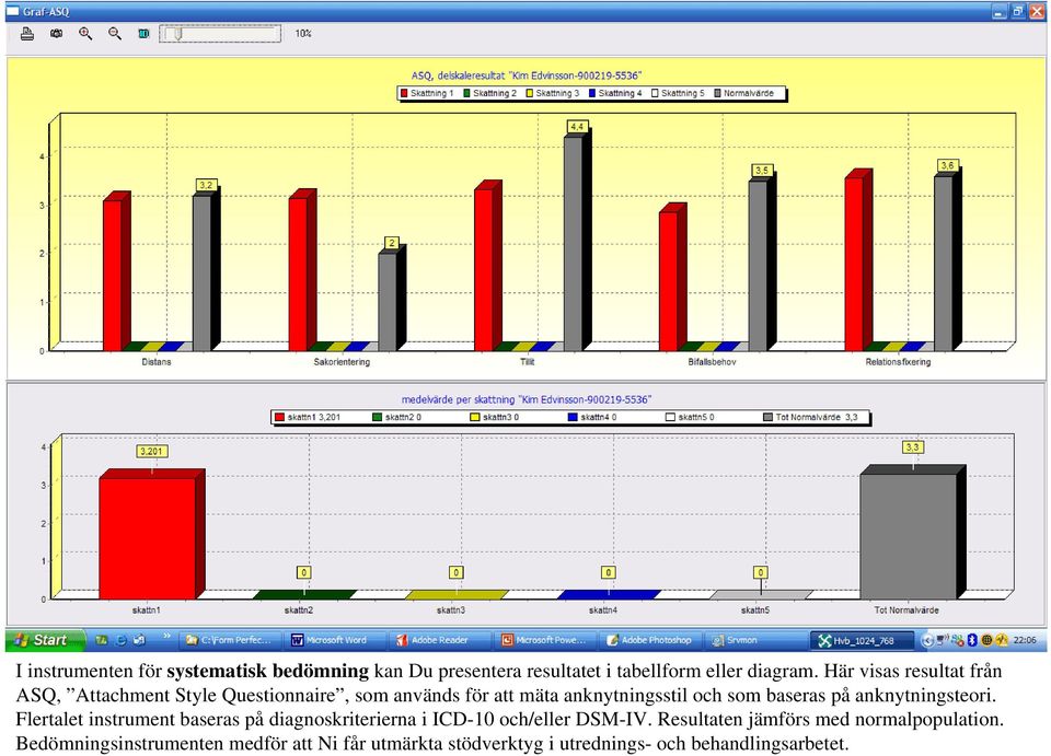 baseras på anknytningsteori. Flertalet instrument baseras på diagnoskriterierna i ICD-10 och/eller DSM-IV.