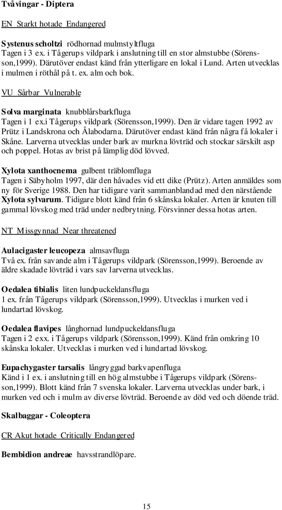 i Tågerups vildpark (Sörensson,1999). Den är vidare tagen 1992 av Prütz i Landskrona och Ålabodarna. Därutöver endast känd från några få lokaler i Skåne.