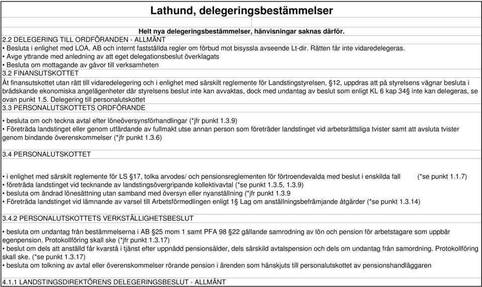 Avge yttrande med anledning av att eget delegationsbeslut överklagats Besluta om mottagande av gåvor till verksamheten 3.