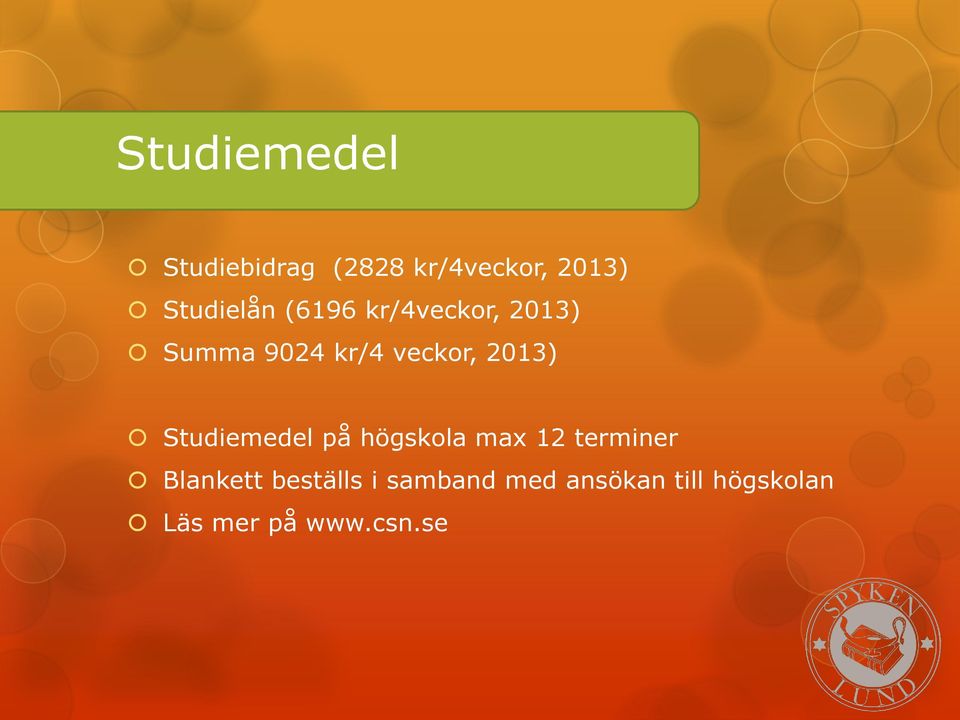 2013) Studiemedel på högskola max 12 terminer Blankett