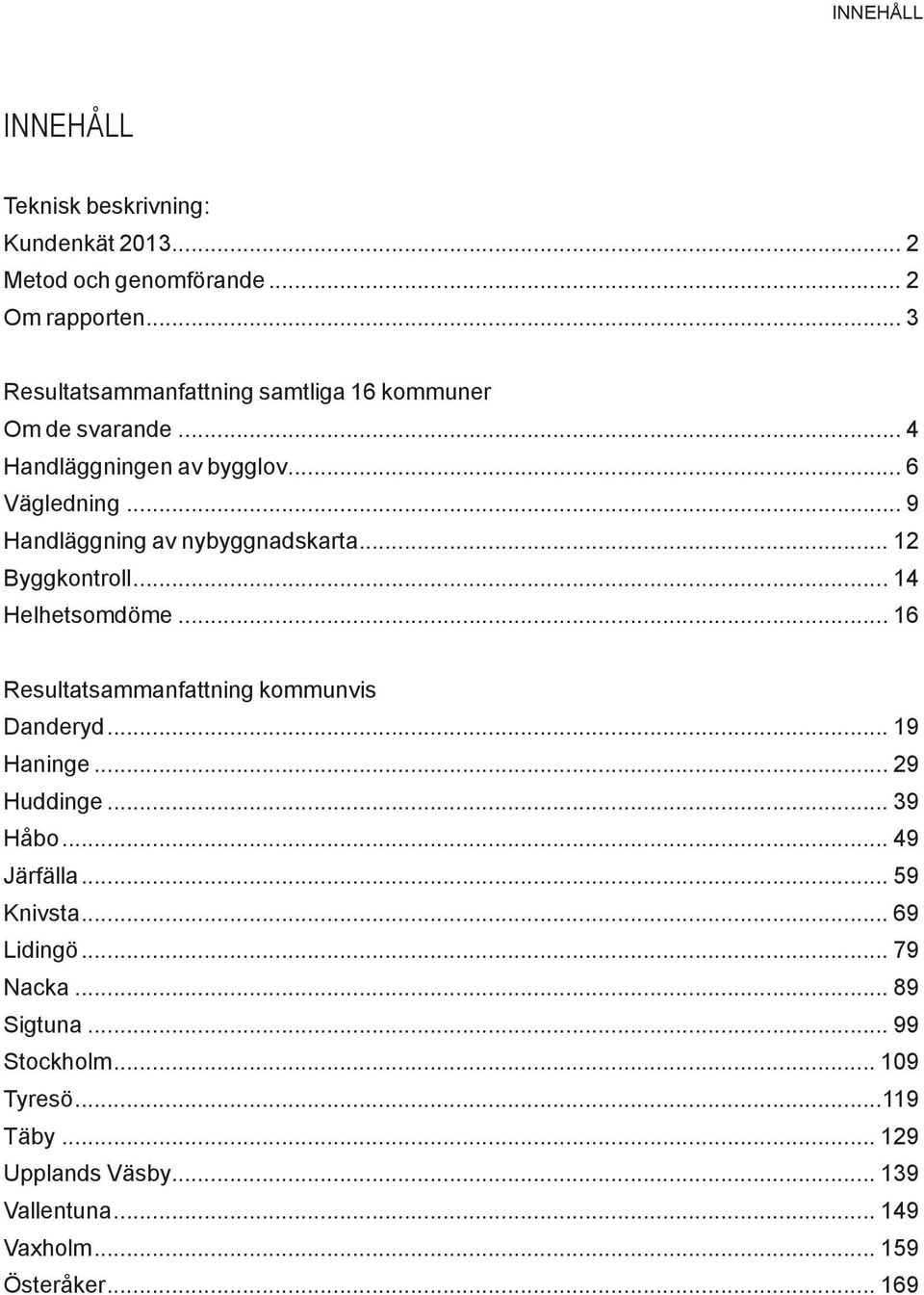 .. Handläggning av nybyggnadskarta... Byggkontroll... Helhetsomdöme... Resultatsammanfattning kommunvis Danderyd.