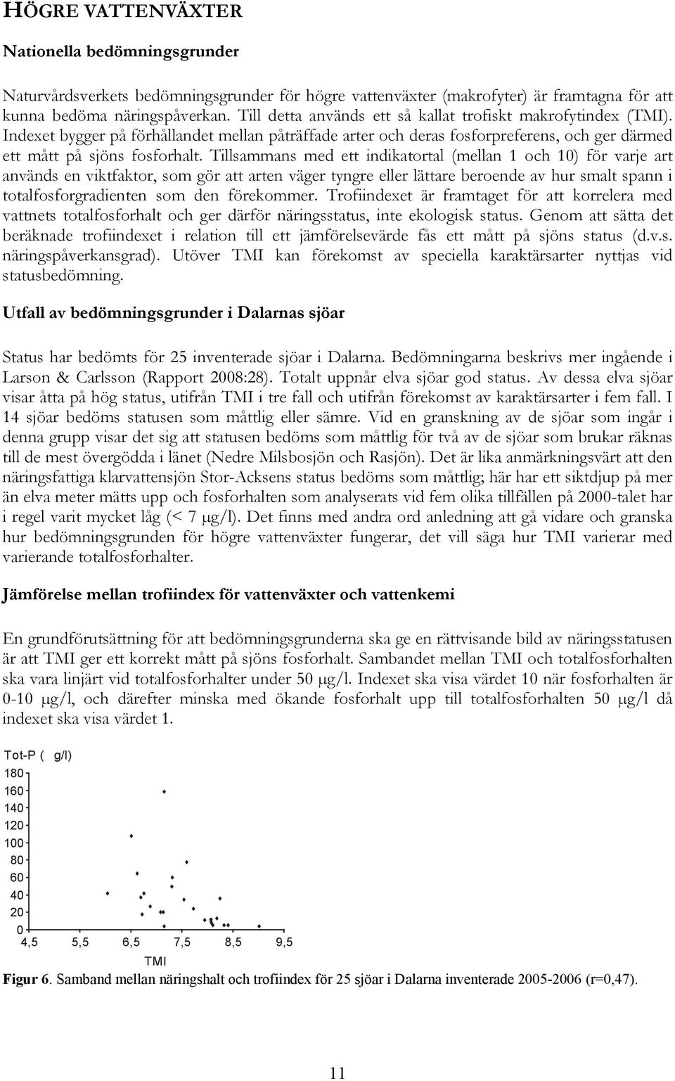 Tillsammans med ett indikatortal (mellan 1 och 10) för varje art används en viktfaktor, som gör att arten väger tyngre eller lättare beroende av hur smalt spann i totalfosforgradienten som den