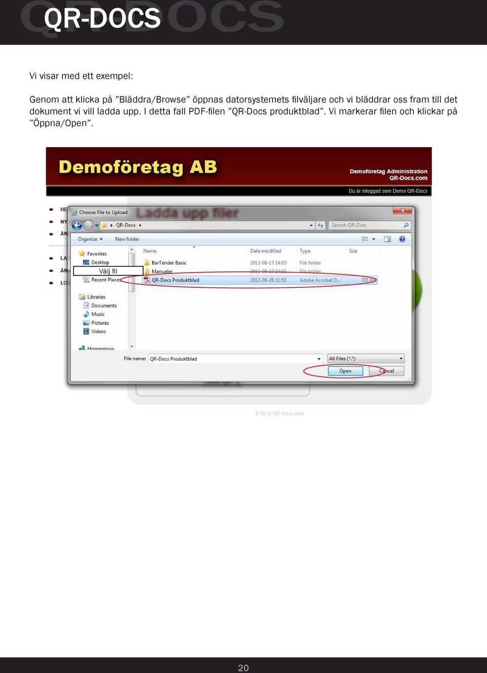 det dokument vi vill ladda upp.