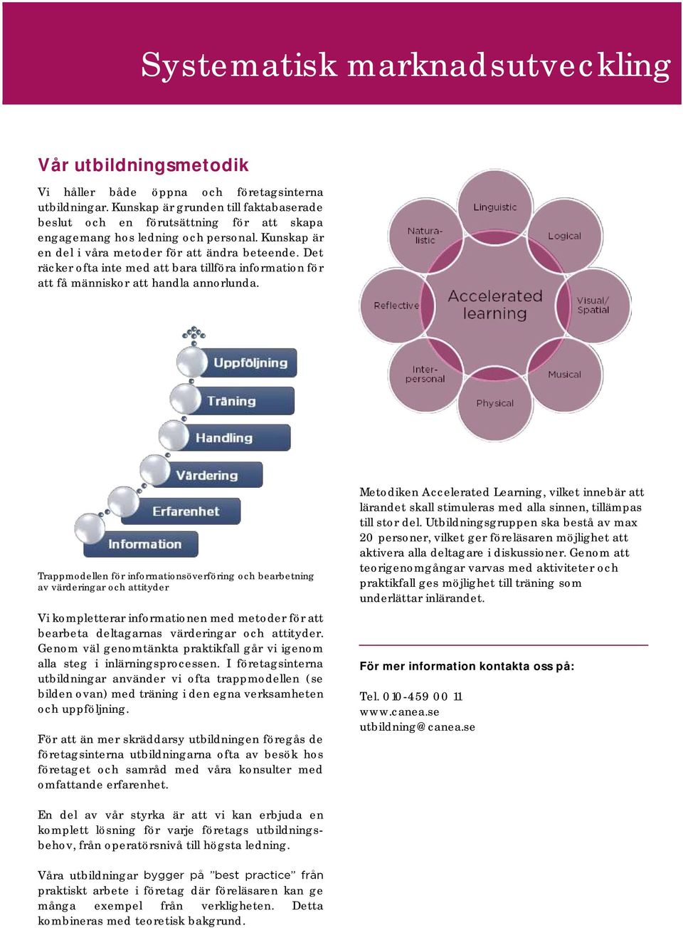 Trappmodellen för informationsöverföring och bearbetning av värderingar och attityder Vi kompletterar informationen med metoder för att bearbeta deltagarnas värderingar och attityder.