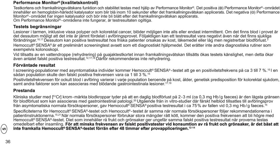 Det negativa ( ) Performance Monitor -området har ingen katalysator och bör inte bli blått efter det framkallningsvätskan applicerats.