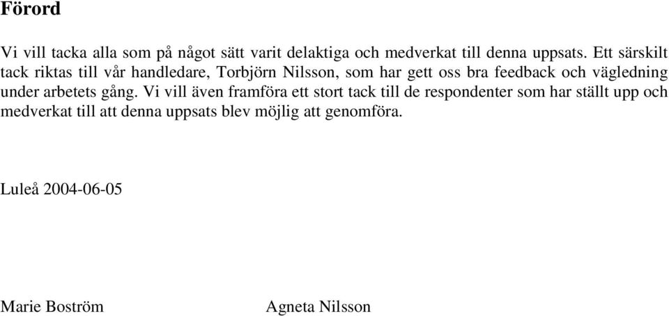 vägledning under arbetets gång.