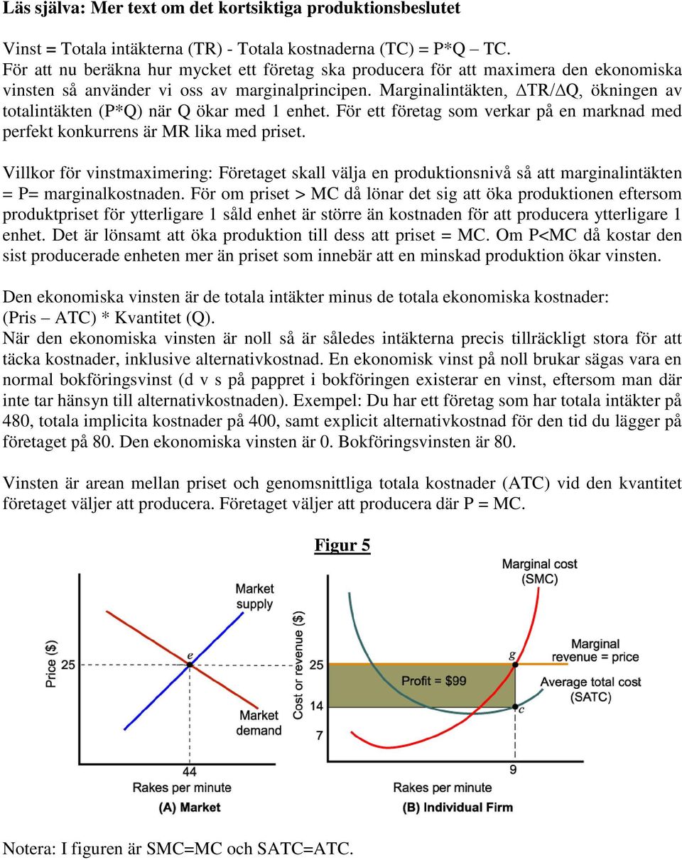 Marginalintäkten, TR/ Q, ökningen av totalintäkten (P*Q) när Q ökar med 1 enhet. För ett företag som verkar på en marknad med perfekt konkurrens är MR lika med priset.