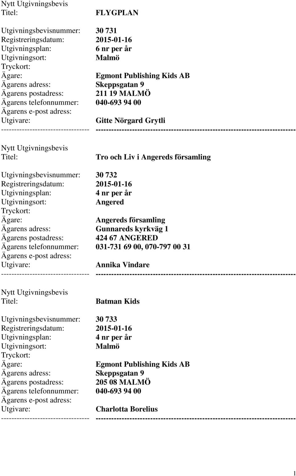 Gunnareds kyrkväg 1 424 67 ANGERED 031-731 69 00, 070-797 00 31 Annika Vindare Batman Kids 30