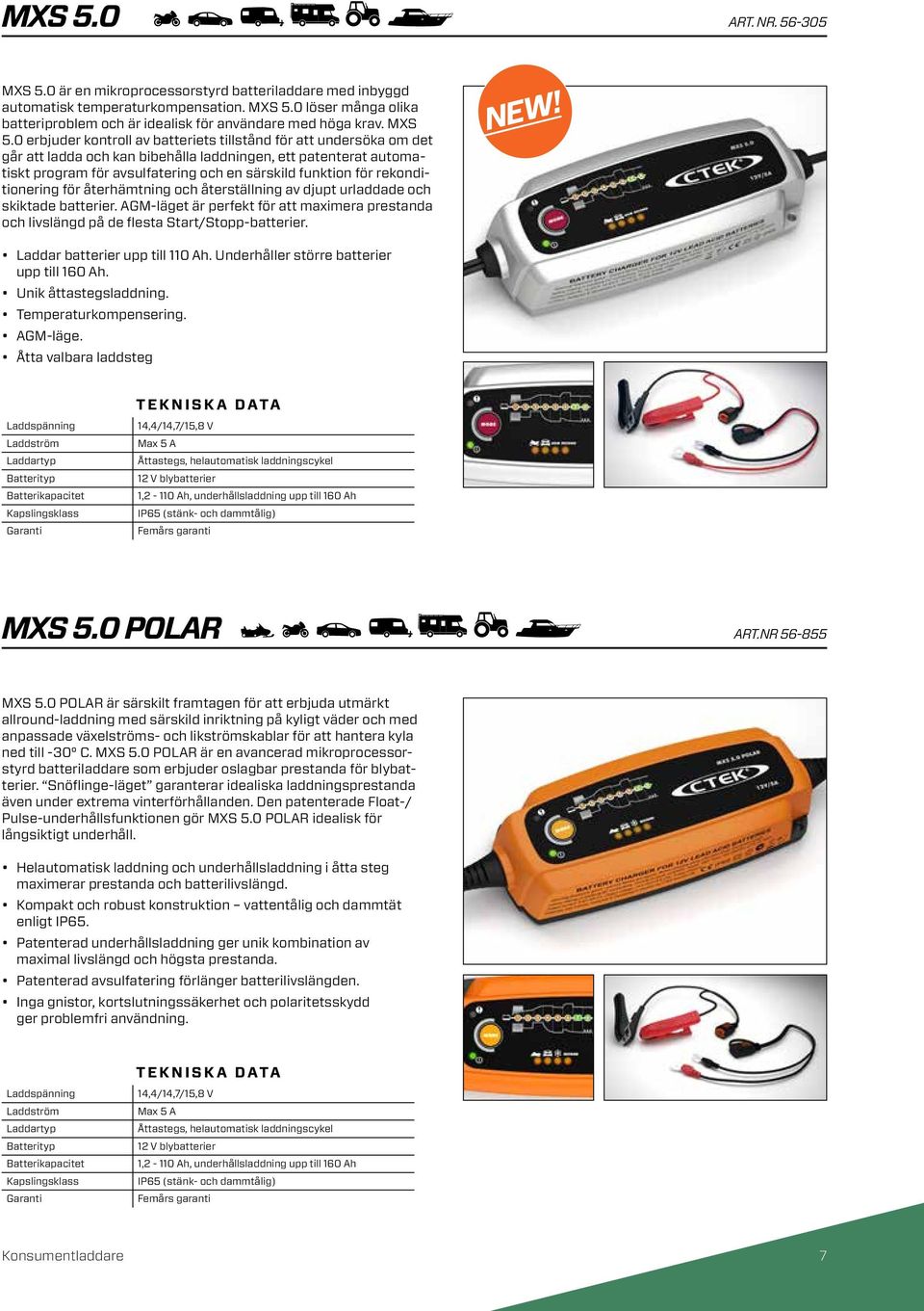 0 erbjuder kontroll av batteriets tillstånd för att undersöka om det går att ladda och kan bibehålla laddningen, ett patenterat automatiskt program för avsulfatering och en särskild funktion för