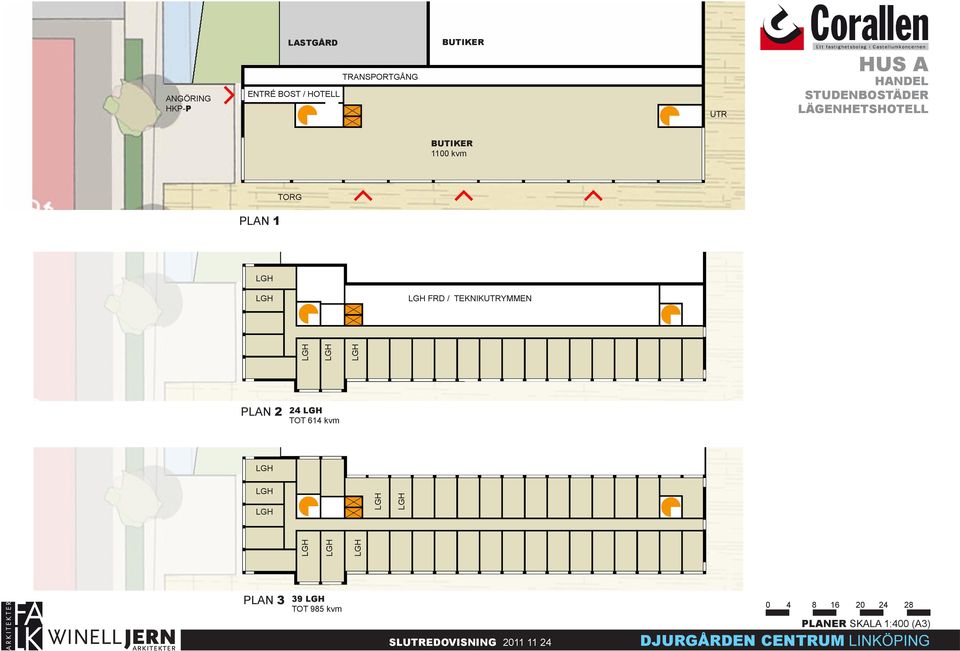 BUTIKER 1100 kvm TORG PLAN 1 FRD / TEKNIKUTRYMMEN PLAN 2 24