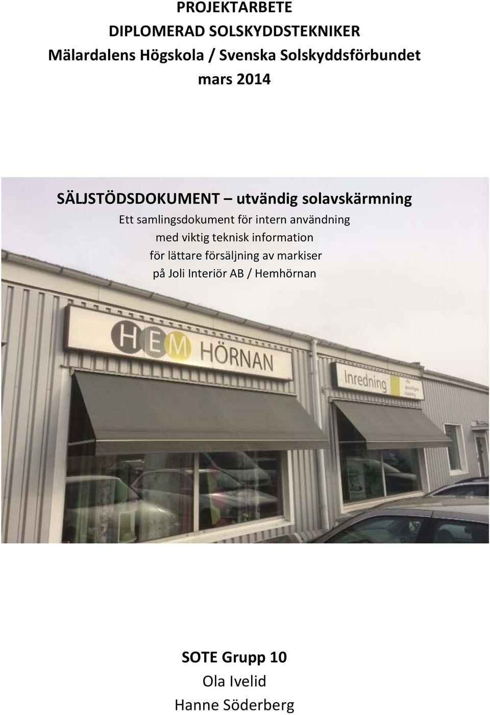 samlingsdokument för intern användning med viktig teknisk information för lättare