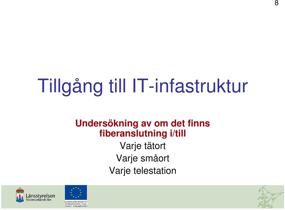 fiberanslutning i/till Varje