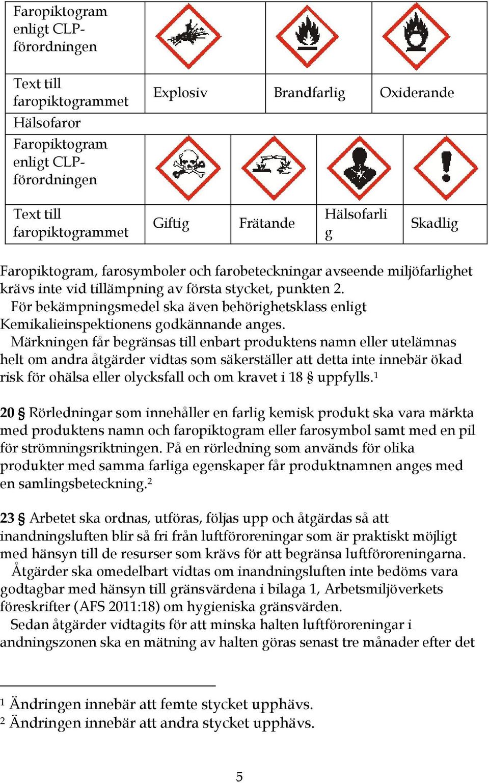 För bekämpningsmedel ska även behörighetsklass enligt Kemikalieinspektionens godkännande anges.