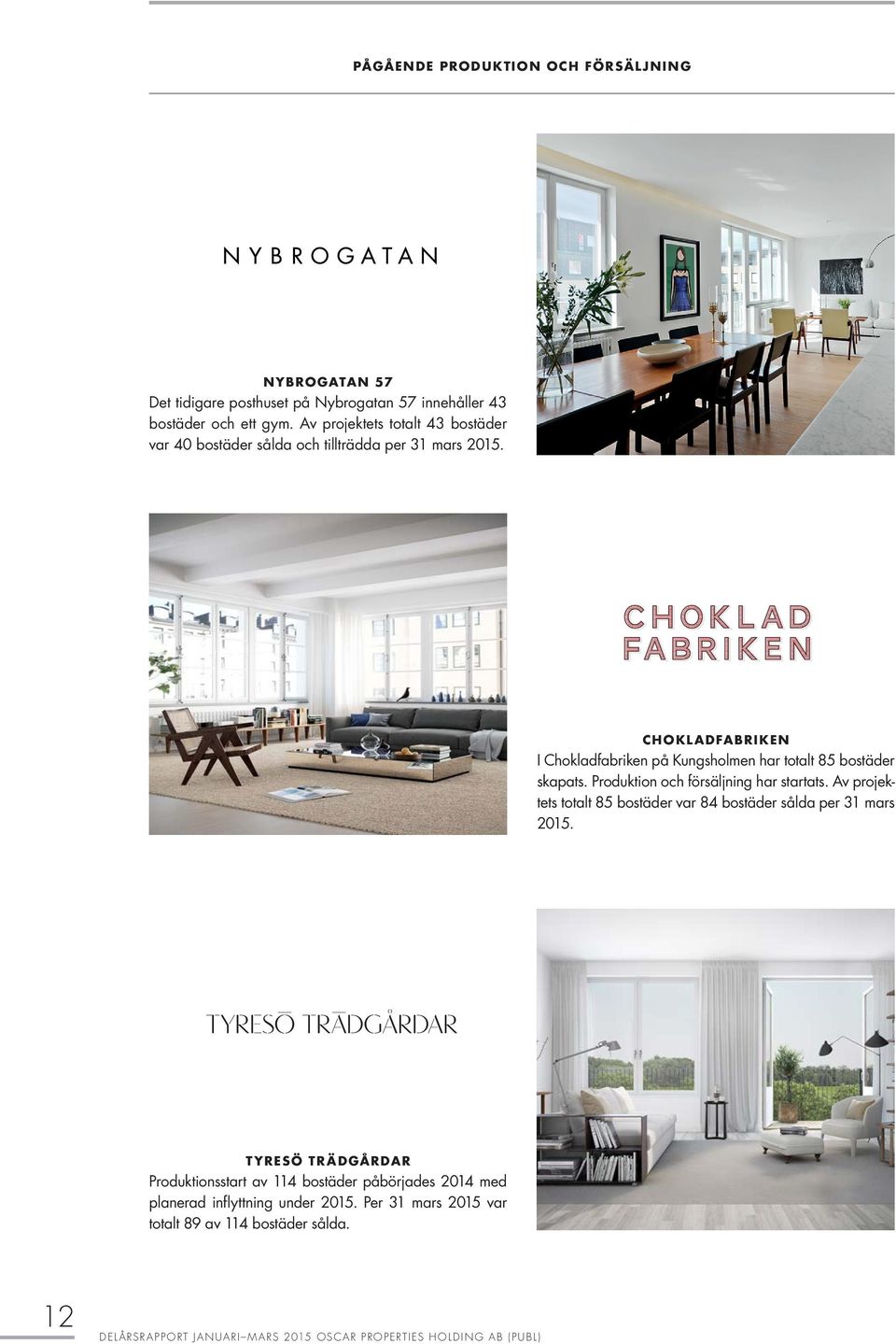 CHOKLADFABRIKEN I Chokladfabriken på Kungsholmen har totalt 85 bostäder skapats. Produktion och försäljning har startats.