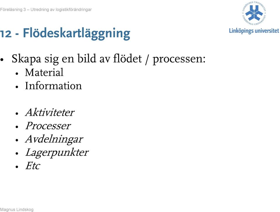 Material Information Aktiviteter
