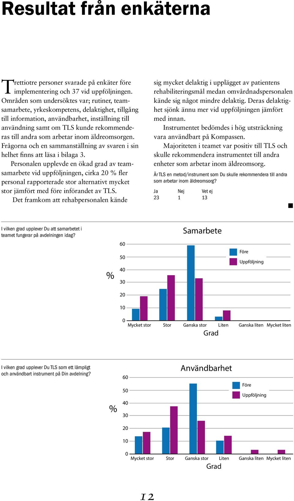 arbetar inom äldreomsorgen. Frågorna och en sammanställning av svaren i sin helhet finns att läsa i bilaga 3.