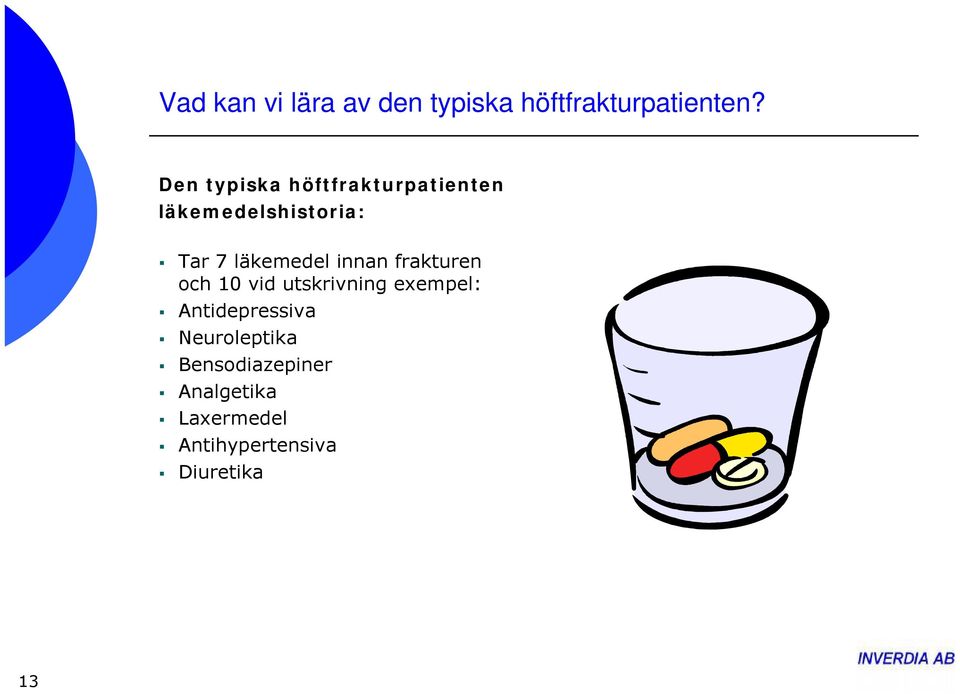 läkemedel innan frakturen och 10 vid utskrivning exempel: