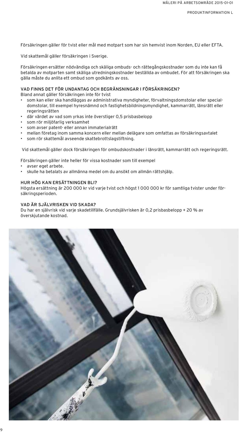 För att försäkringen ska gälla måste du anlita ett ombud som godkänts av oss. VAD FINNS DET FÖR UNDANTAG OCH BEGRÄNSNINGAR I FÖRSÄKRINGEN?