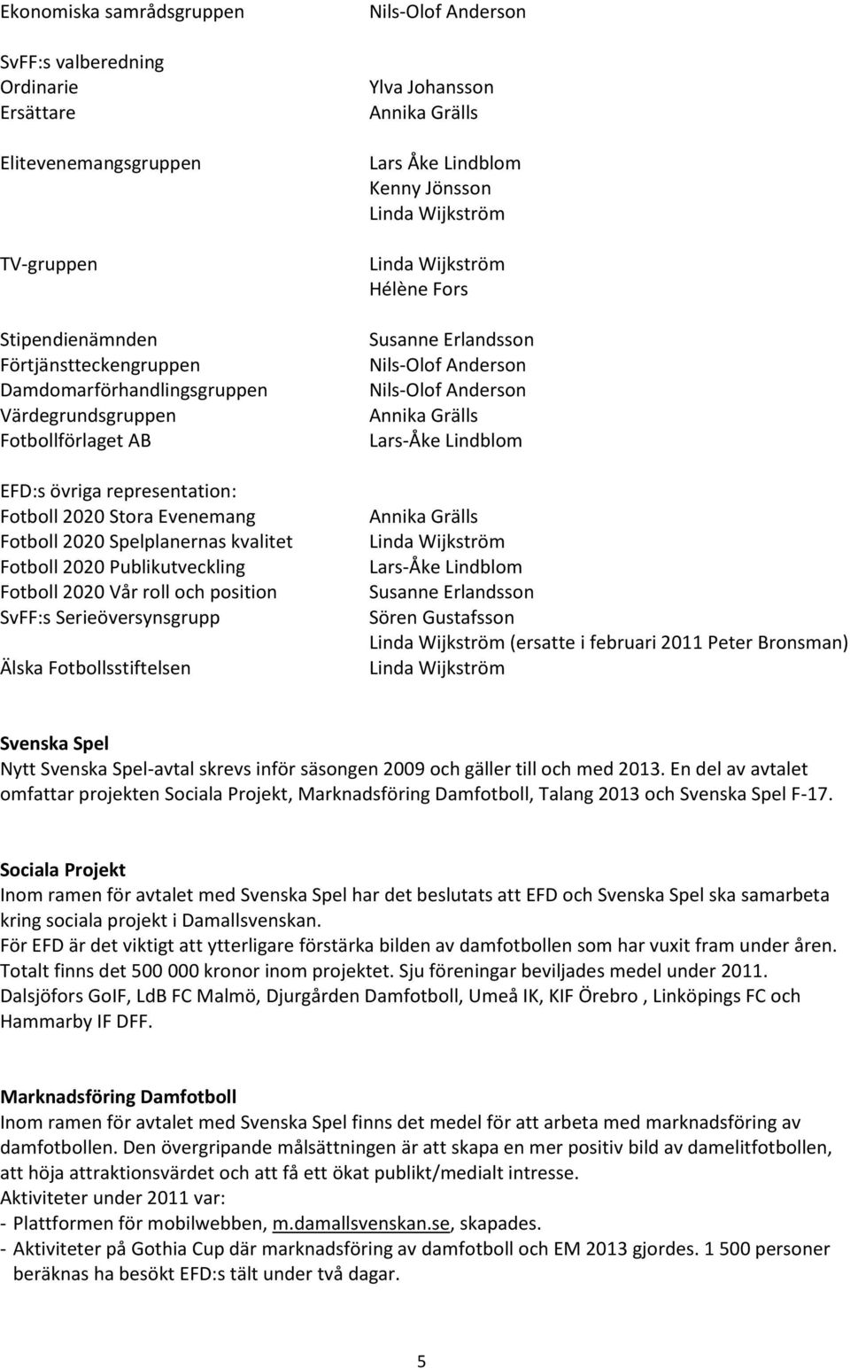 Serieöversynsgrupp Älska Fotbollsstiftelsen Ylva Johansson Lars Åke Lindblom Kenny Jönsson (ersatte i februari 2011 Peter Bronsman) Svenska Spel Nytt Svenska Spel-avtal skrevs inför säsongen 2009 och