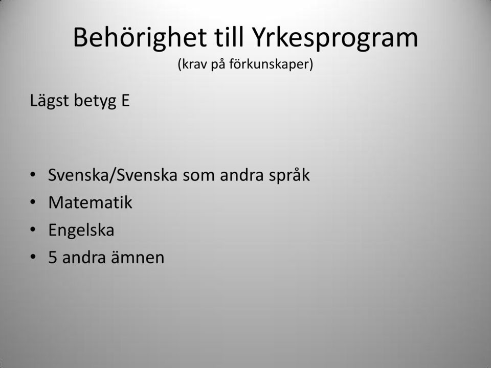 betyg E Svenska/Svenska som