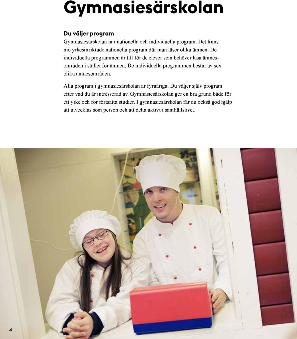 De individuella programmen är till för de elever som behöver läsa ämnesområden i stället för ämnen.