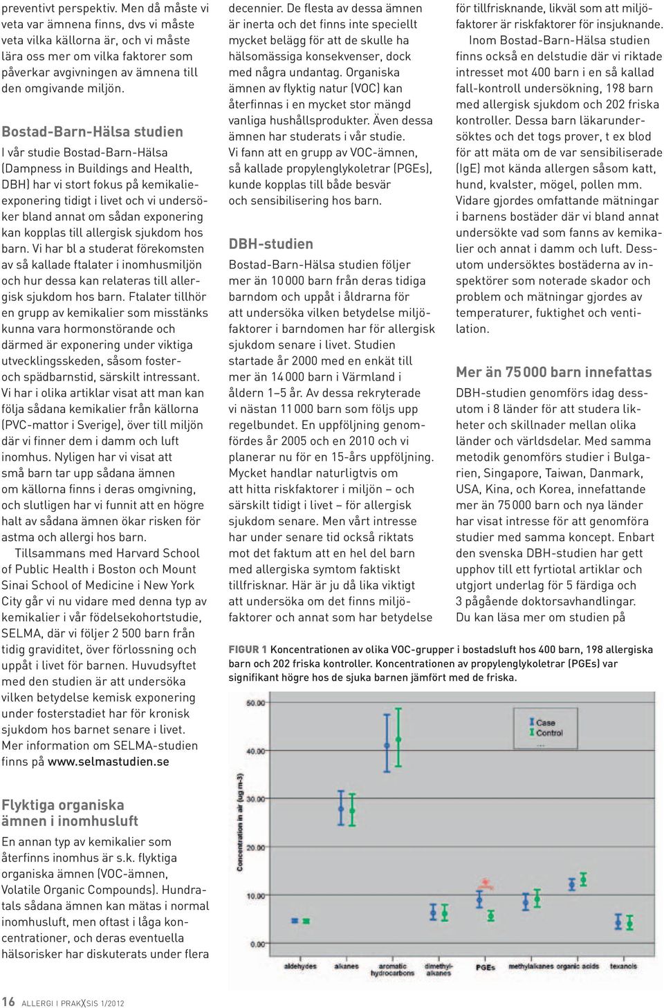 Bostad-Barn-Hälsa studien I vår studie Bostad-Barn-Hälsa (Dampness in Buildings and Health, DBH) har vi stort fokus på kemikalieexponering tidigt i livet och vi undersöker bland annat om sådan