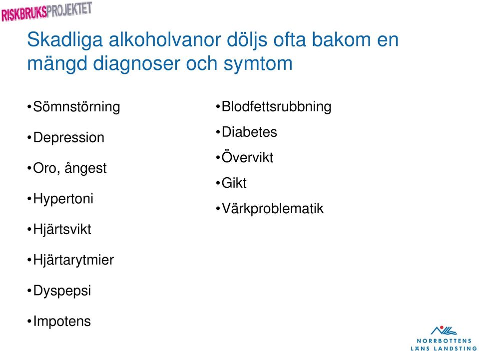 ångest Hypertoni Hjärtsvikt Blodfettsrubbning