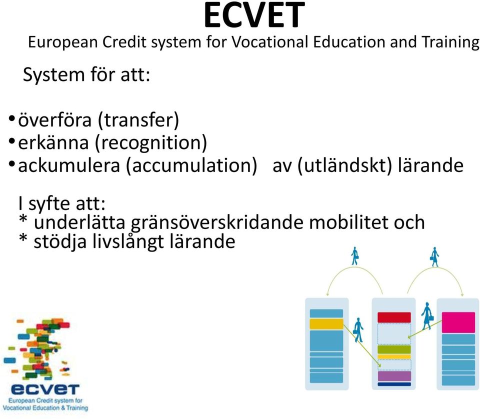 (recognition) ackumulera (accumulation) av (utländskt) lärande I