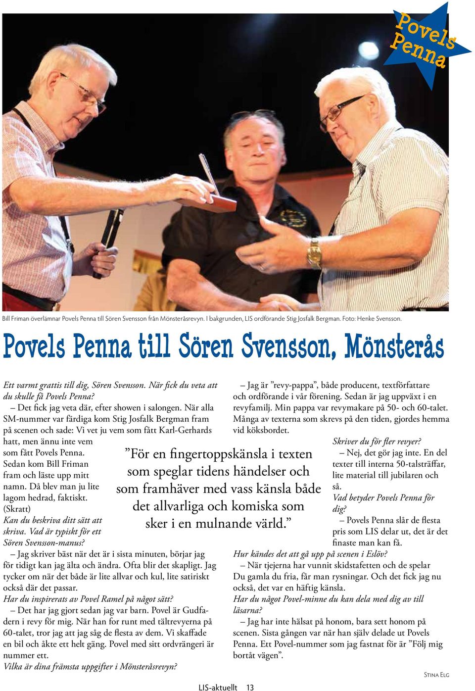 Tidning för Riksförbundet Lokalrevyer i Sverige Nr 3/2011. Povels ...