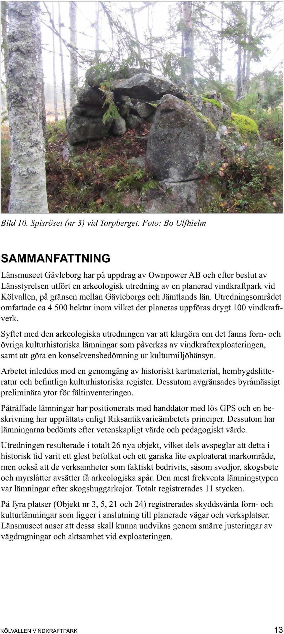 gränsen mellan Gävleborgs och Jämtlands län. Utredningsområdet omfattade ca 4 500 hektar inom vilket det planeras uppföras drygt 100 vindkraftverk.