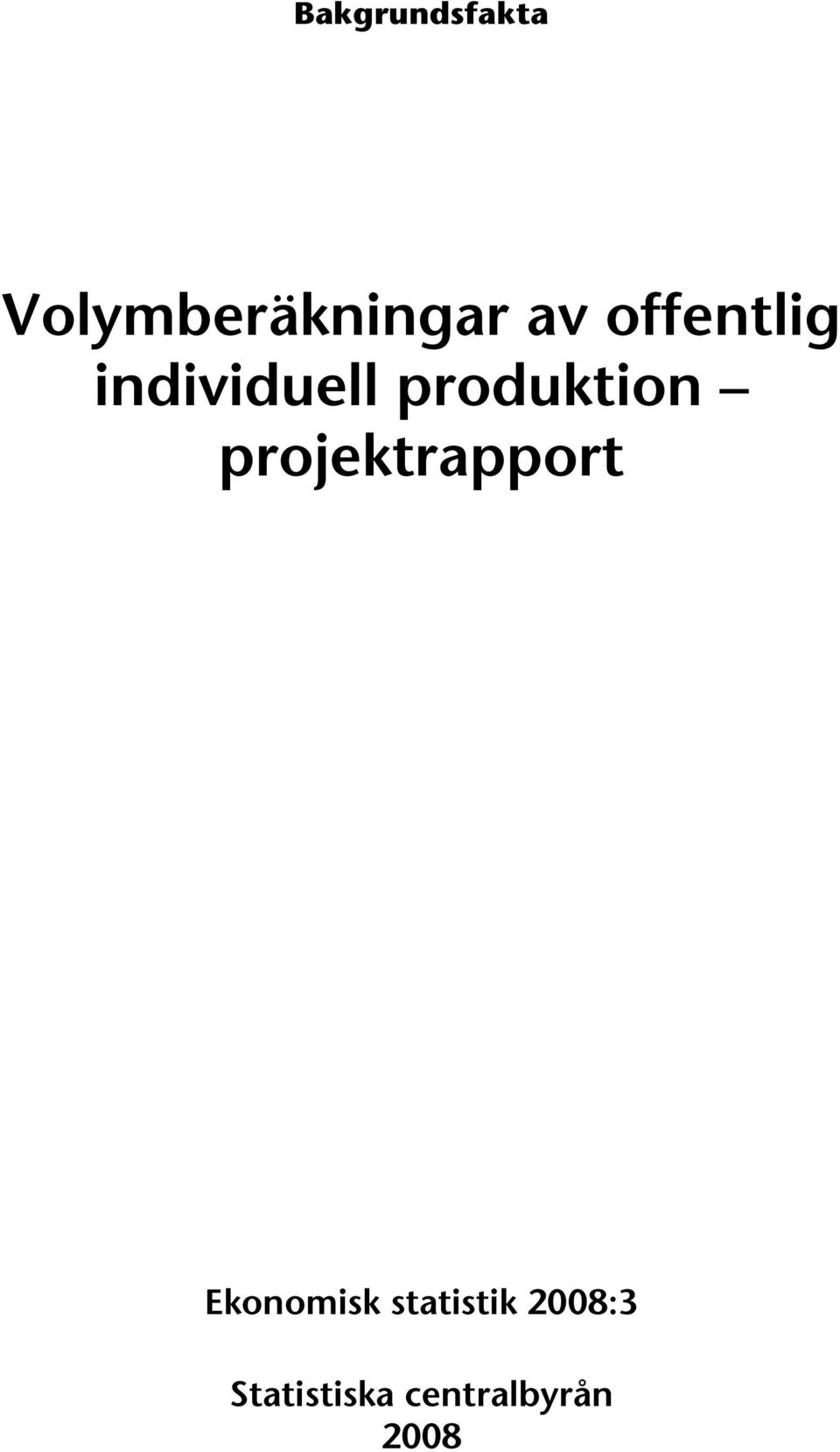 projektrapport Ekonomisk statistik