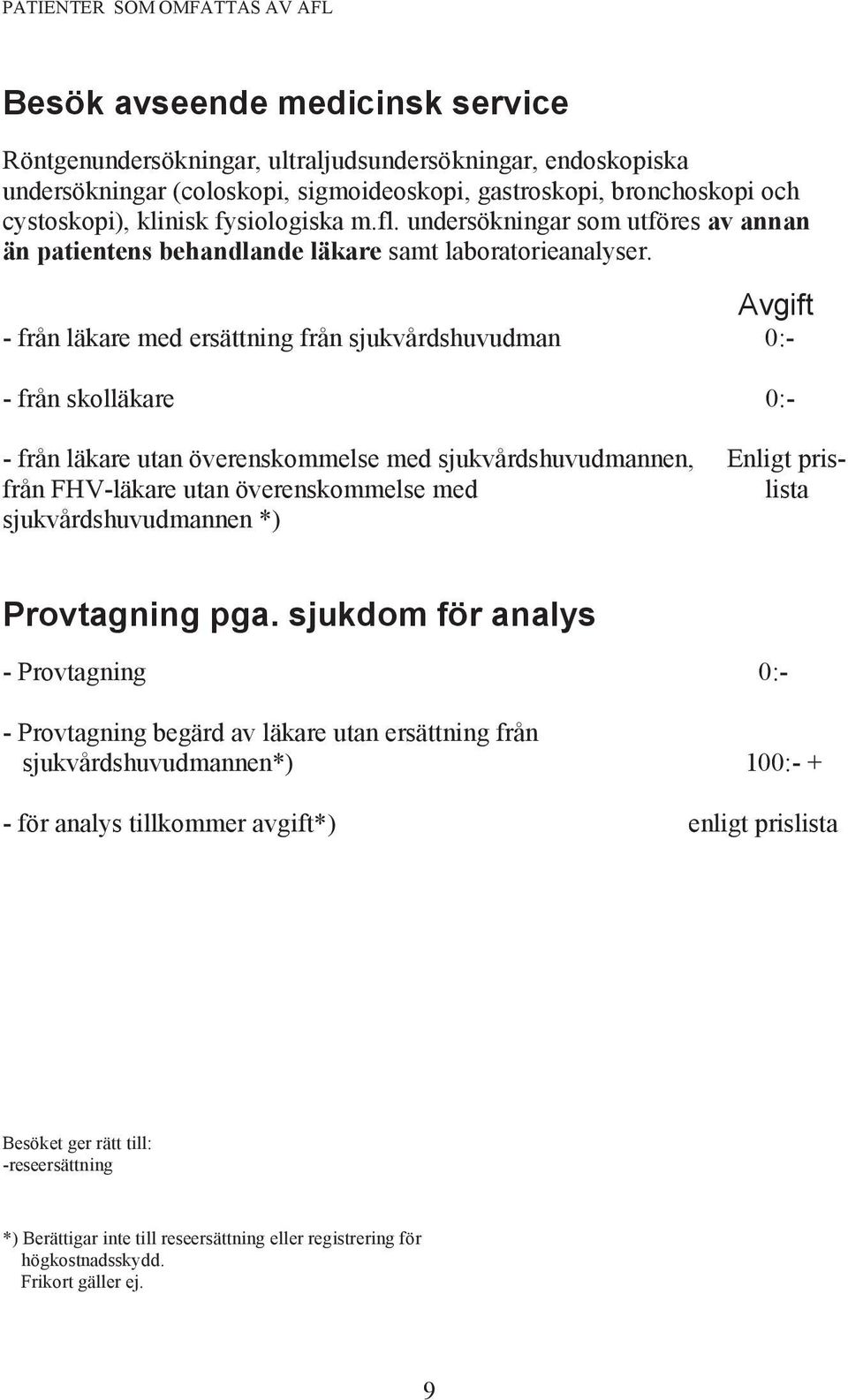 - från läkare med ersättning från sjukvårdshuvudman - från skolläkare - från läkare utan överenskommelse med sjukvårdshuvudmannen, från FHV-läkare utan överenskommelse med sjukvårdshuvudmannen *)