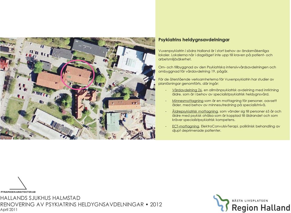 Psykiatrins heldygnsavdelningar Rita & Mät Trafikinformation Vuxenpsykiatrin i södra Halland är i stort behov av ändamålsenliga lokaler.