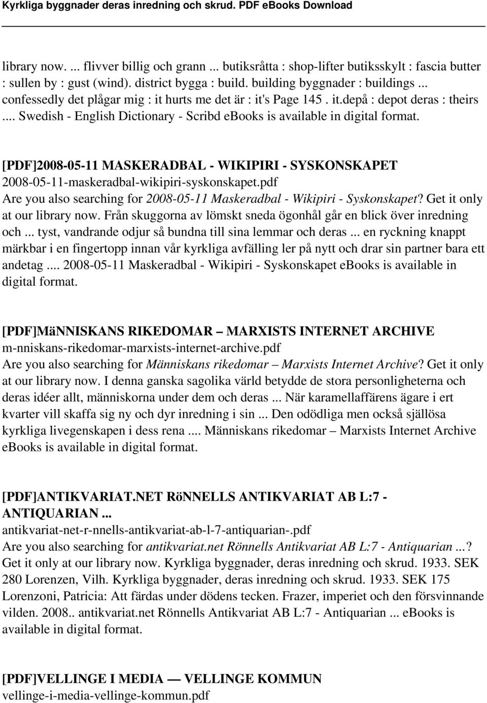 .. Swedish - English Dictionary - Scribd ebooks is [PDF]2008-05-11 MASKERADBAL - WIKIPIRI - SYSKONSKAPET 2008-05-11-maskeradbal-wikipiri-syskonskapet.