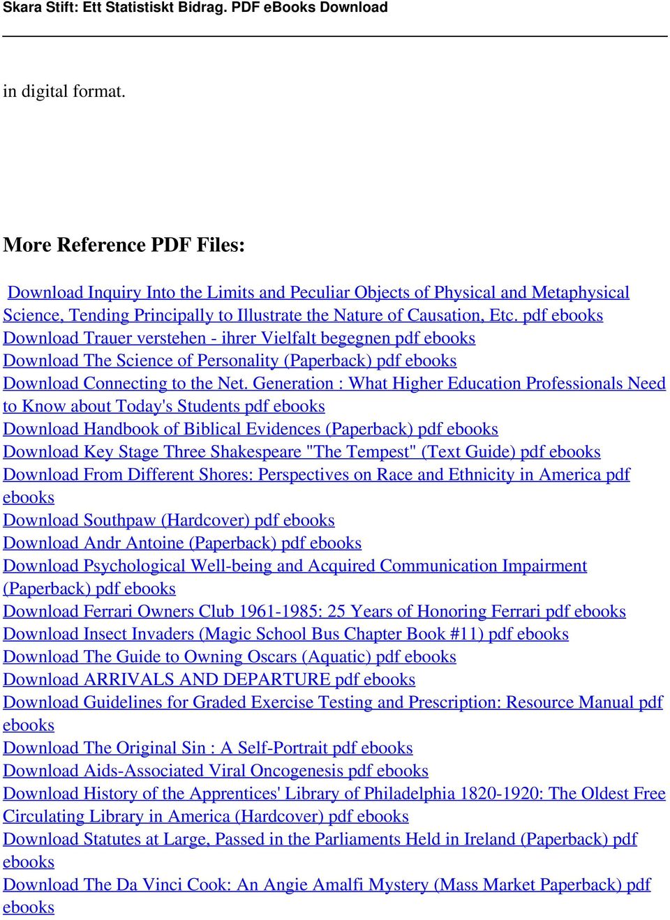 Etc. pdf ebooks Download Trauer verstehen - ihrer Vielfalt begegnen pdf ebooks Download The Science of Personality (Paperback) pdf ebooks Download Connecting to the Net.